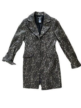 Bisou Bisou Black Lace Lined Blazer Jacket Size S